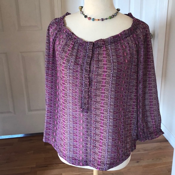 American Eagle Boho sheer medium retro print - Picture 3 of 7